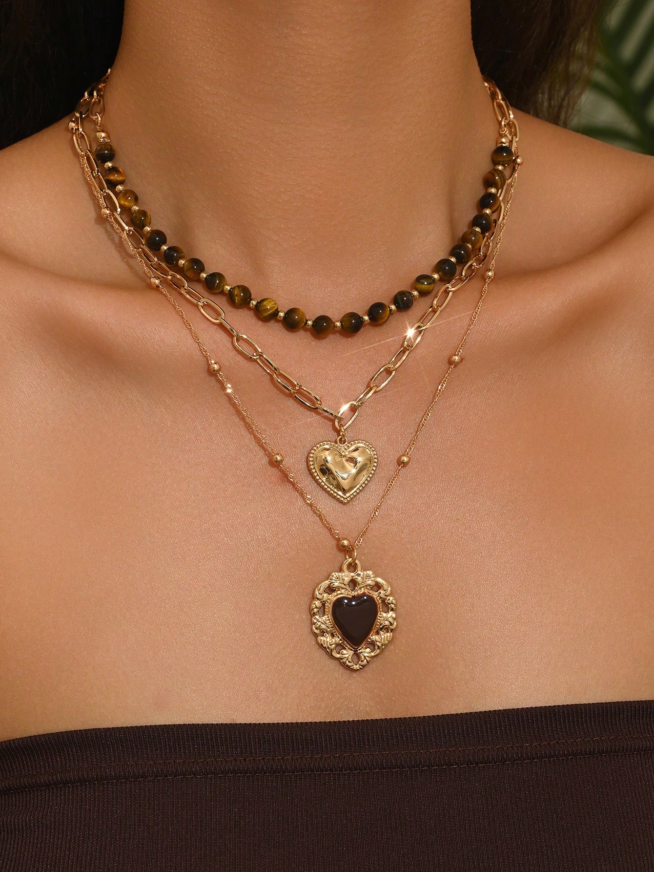 Women'S Fashion Layering - 3pcs/Set Vintage Luxury Gold Chain Layered