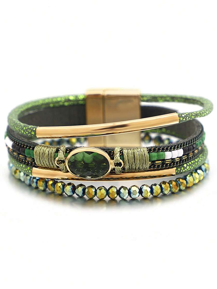 Women'S Fashion Layering - 1pc Fashion PU Polyurethane Cubic Zirconia