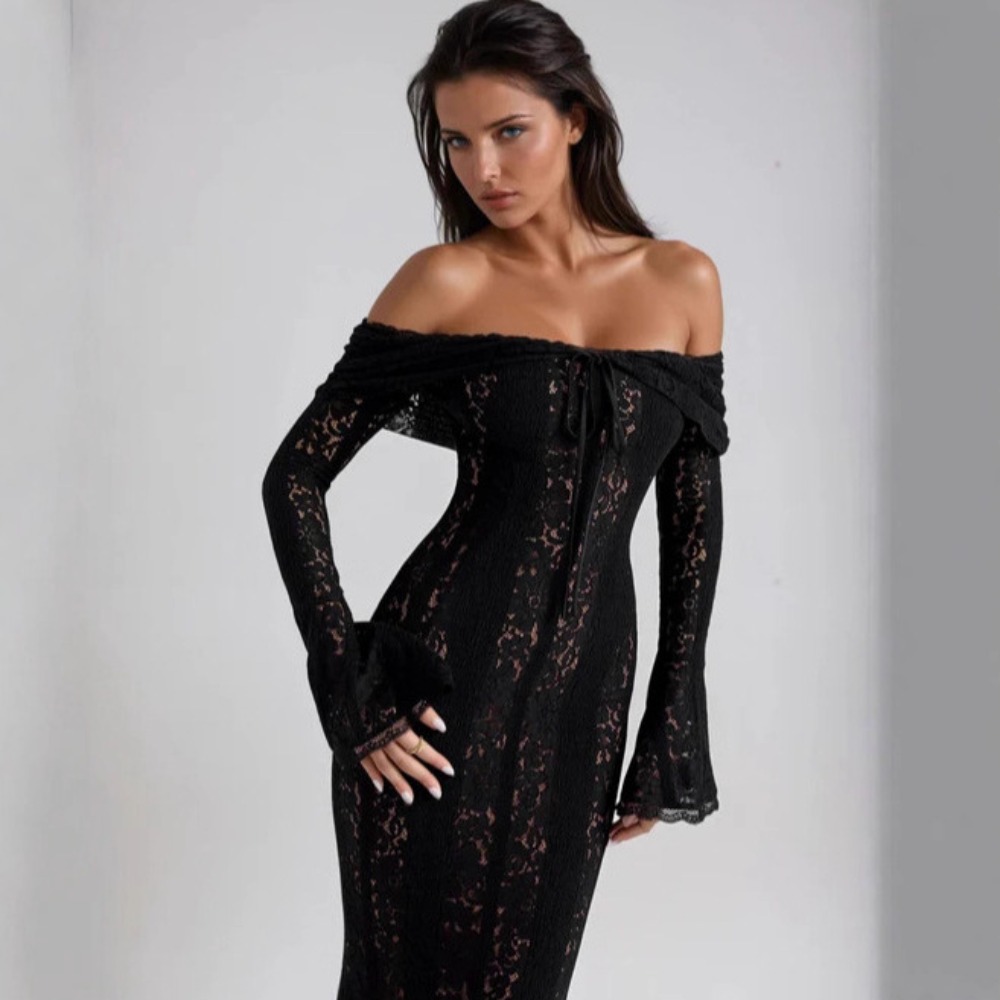 Women Fashion Necklace - Dress Vintage Hollow Out Floral Lace
