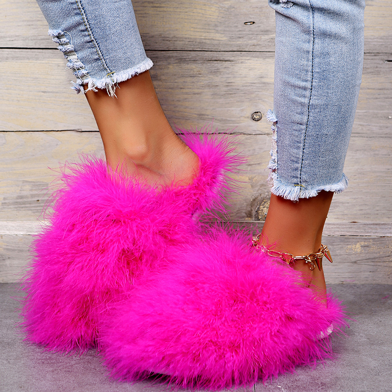 Women'S Fashion Summer 2025 - Women Luxury Fur Slippers 2025 New
