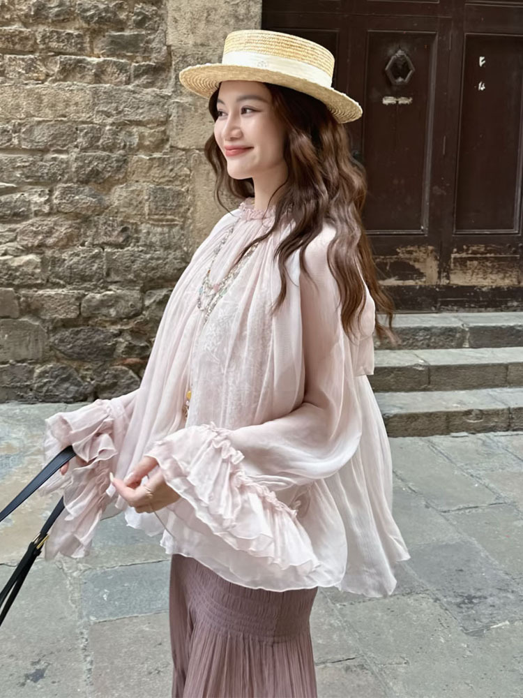 Lace ruffled loose top, stylis - Women'S Fashion For Summer 2026 recension och pris