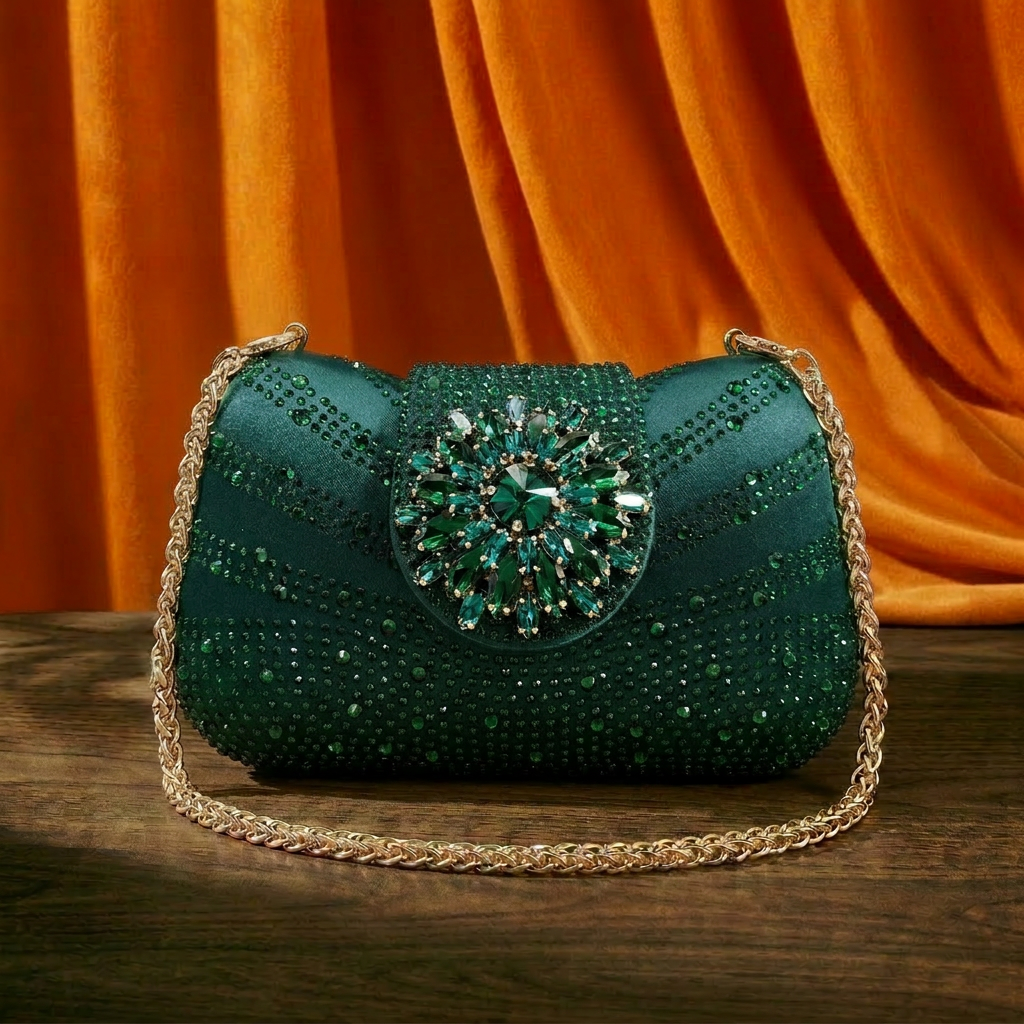 2026 Women's Elegant Green Rhi - Women Fashion Handbags recension och pris