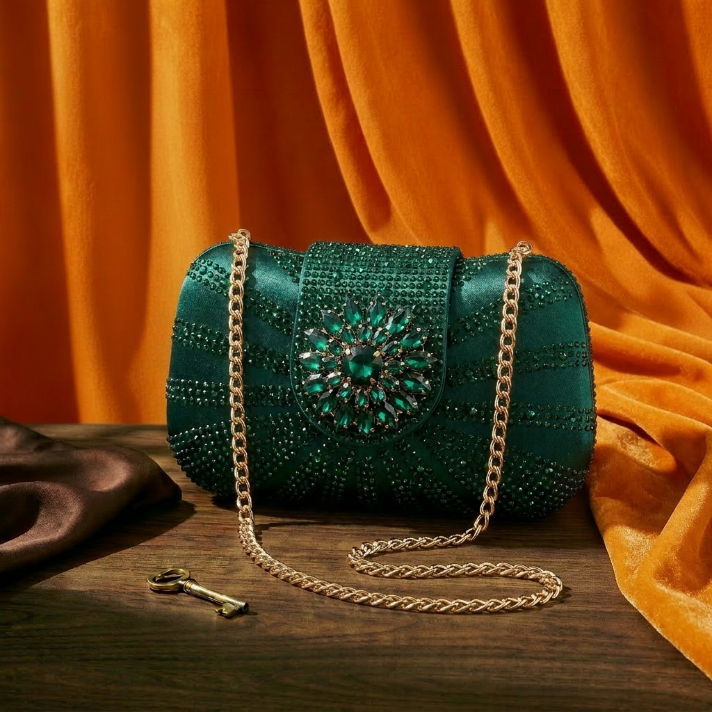 2026 Women's Elegant Green Rhi - Women Fashion Handbags recension och pris