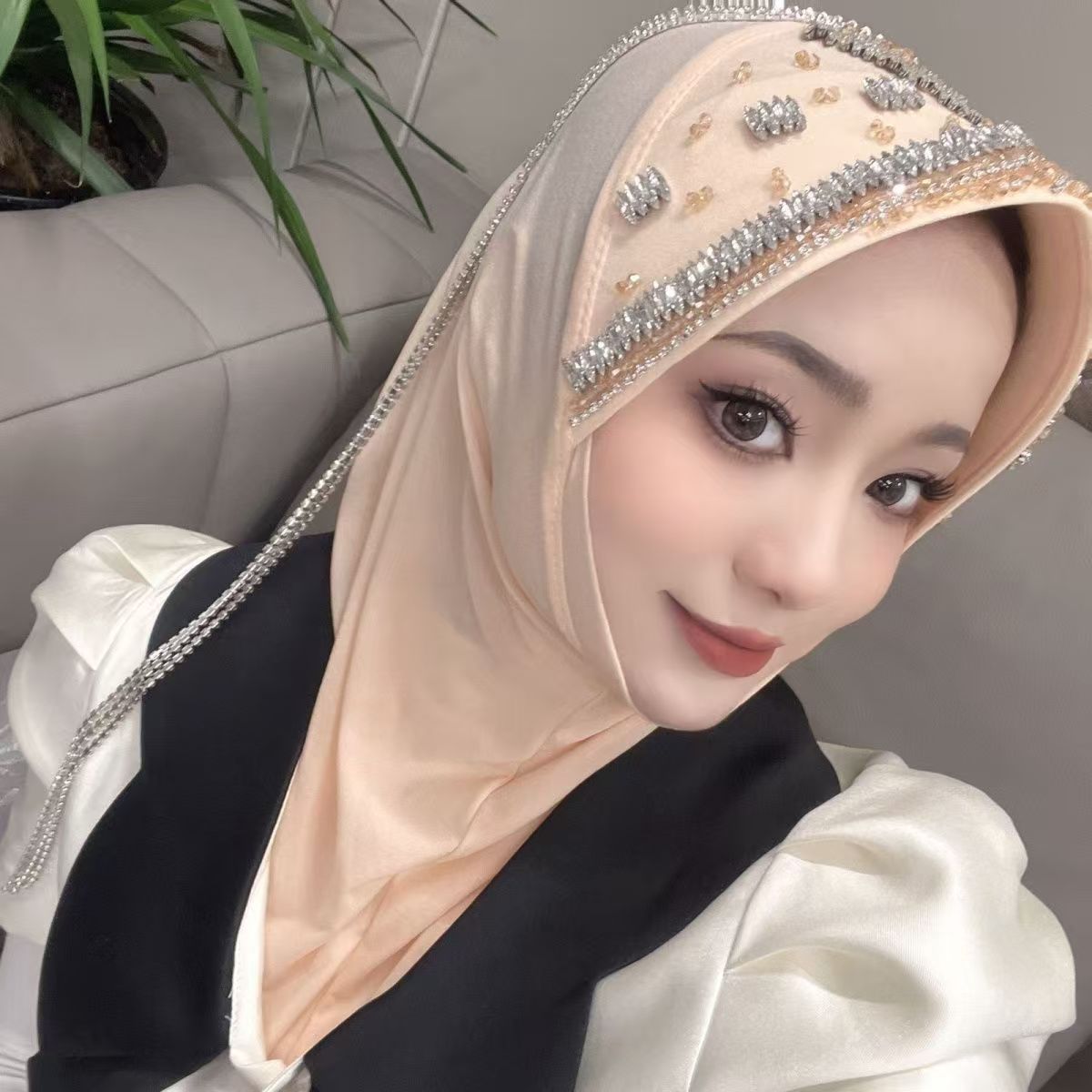 Luxury Hat Hijab Pink Scarf wi - Women'S Fashion Hats recension och pris