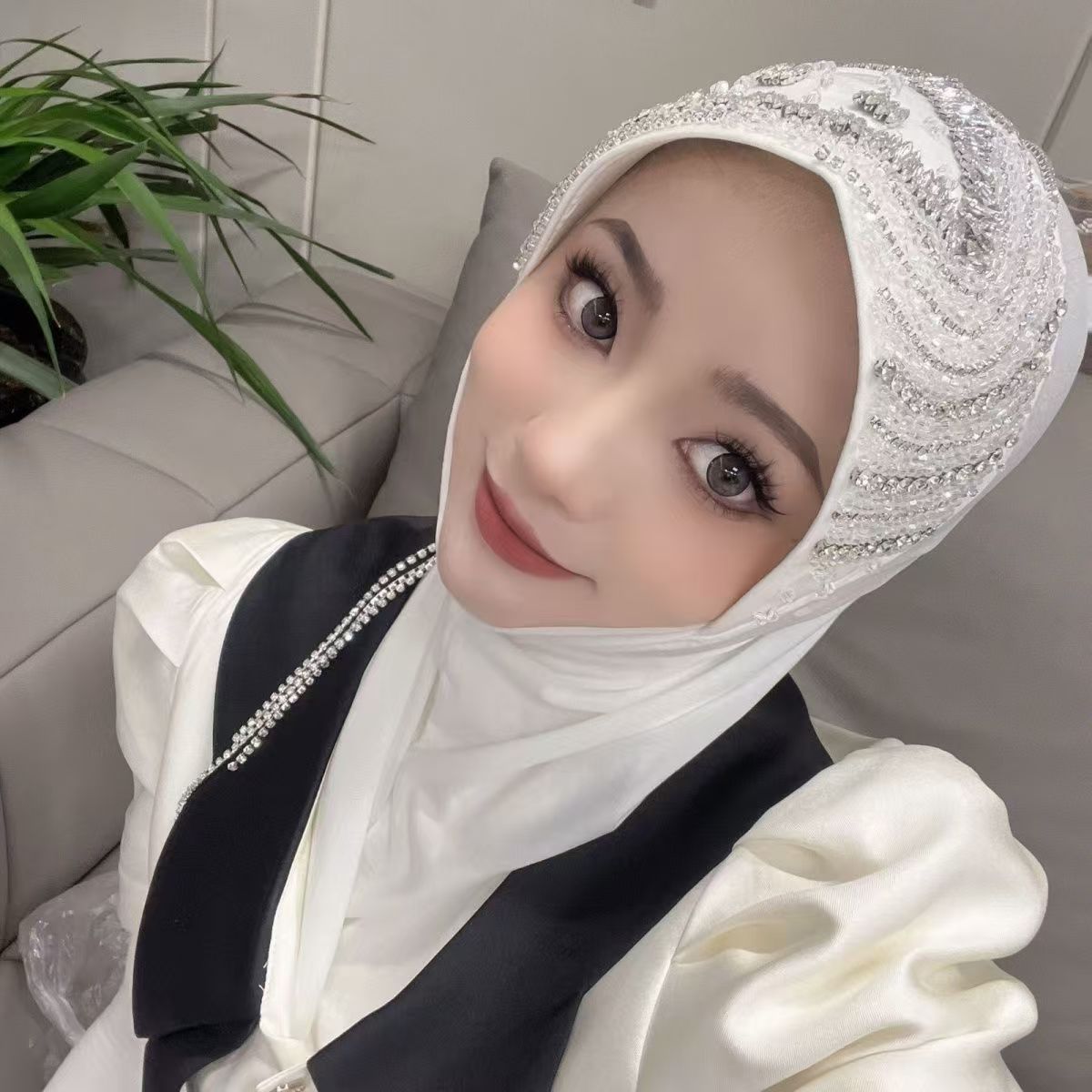 Luxury Hat Hijab Pink Scarf wi - Women'S Fashion Hats recension och pris