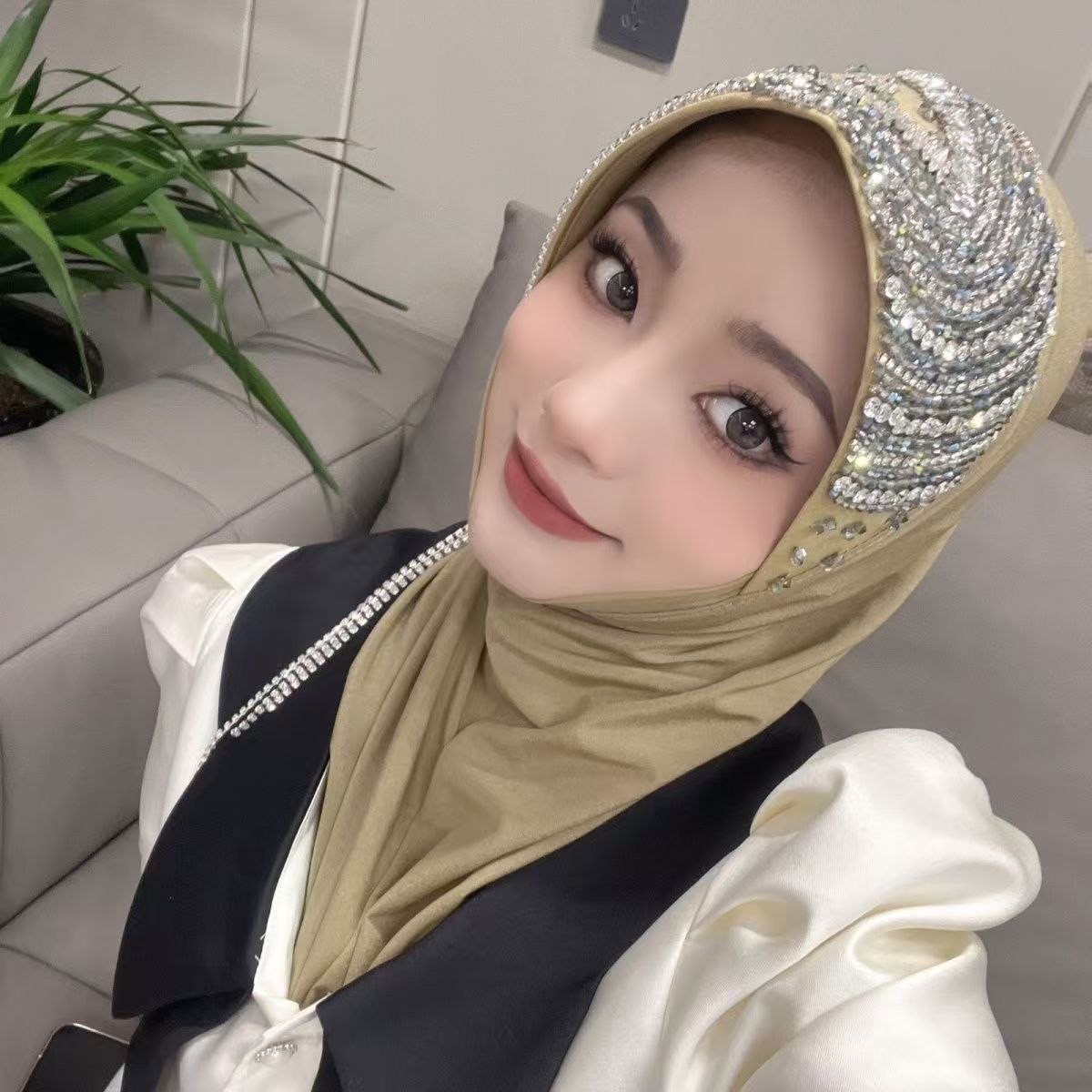 Luxury Hat Hijab Pink Scarf wi - Women'S Fashion Hats recension och pris