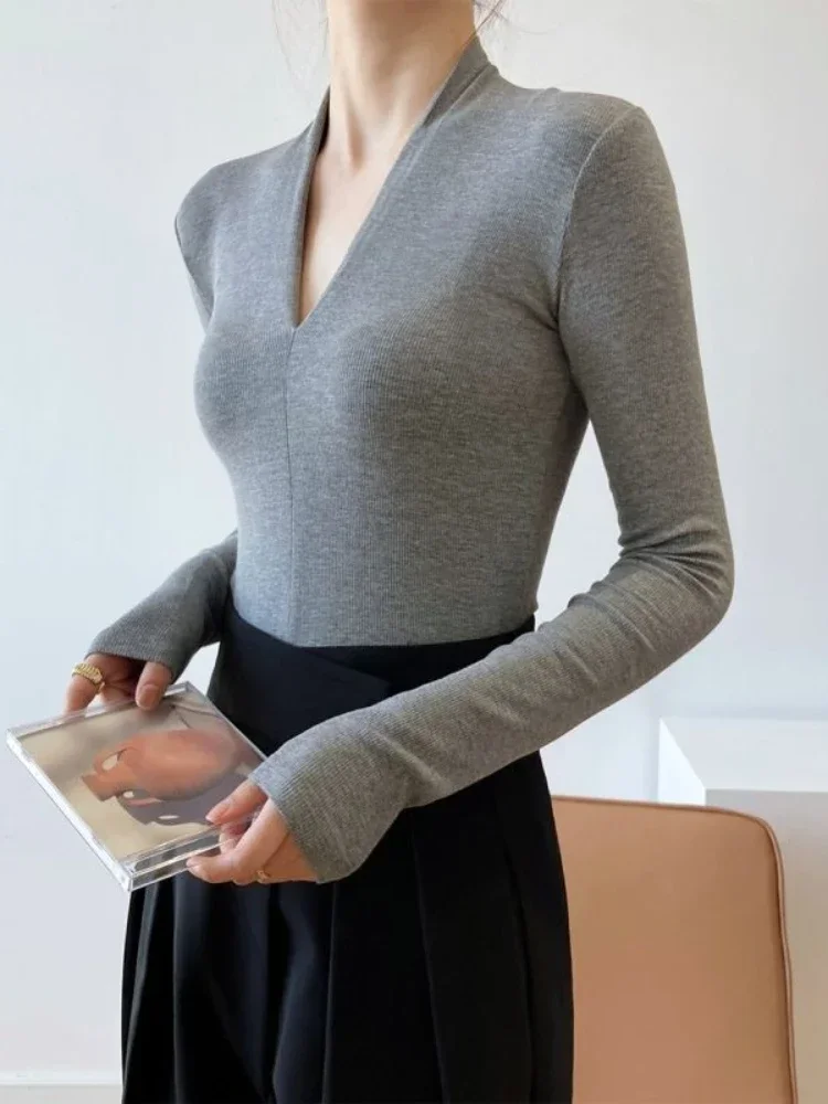 V-neck Slim Shirts Long Sleeve - Women Top Fashion recension och pris