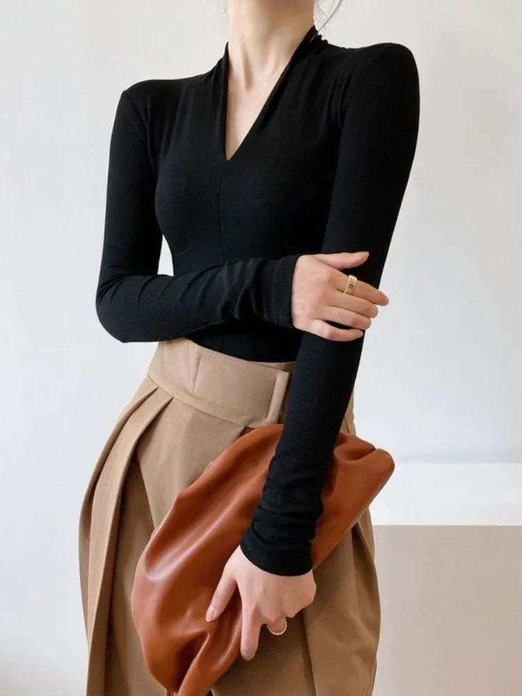 V-neck Slim Shirts Long Sleeve - Women Top Fashion recension och pris