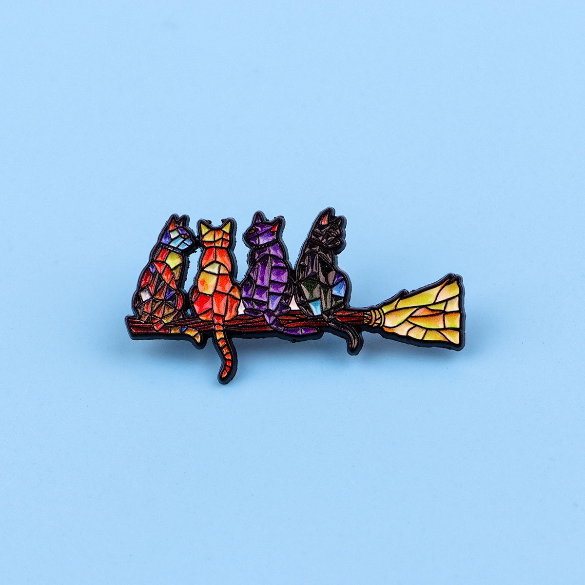 Colorful Cat Enamel Pin Witch  - Women'S Fashion Hats recension och pris