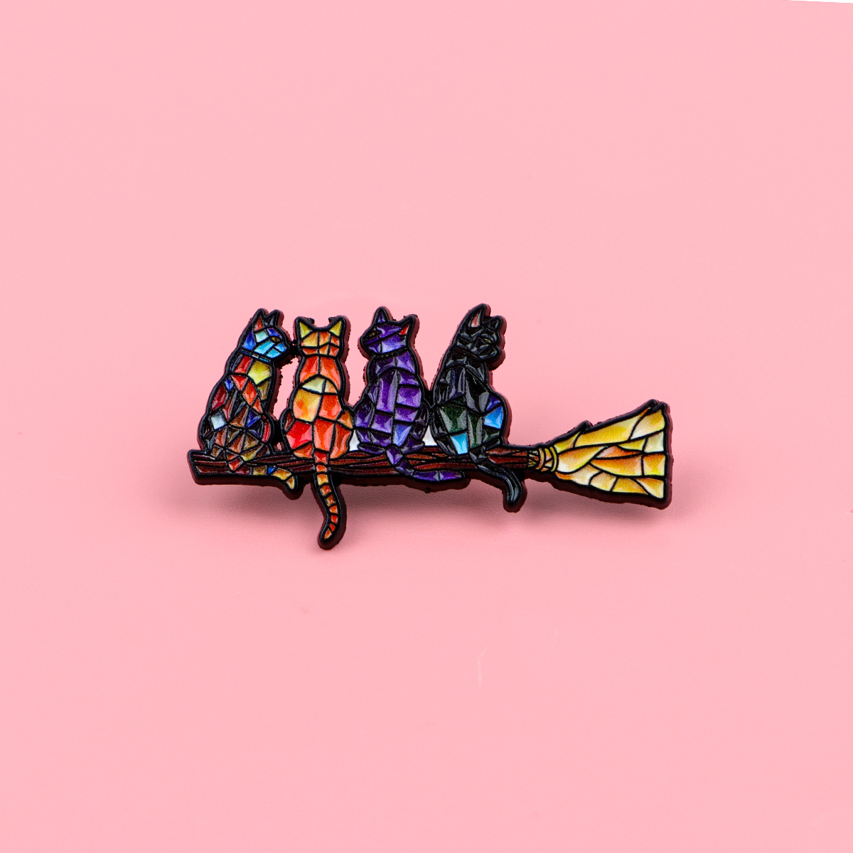 Colorful Cat Enamel Pin Witch  - Women'S Fashion Hats recension och pris