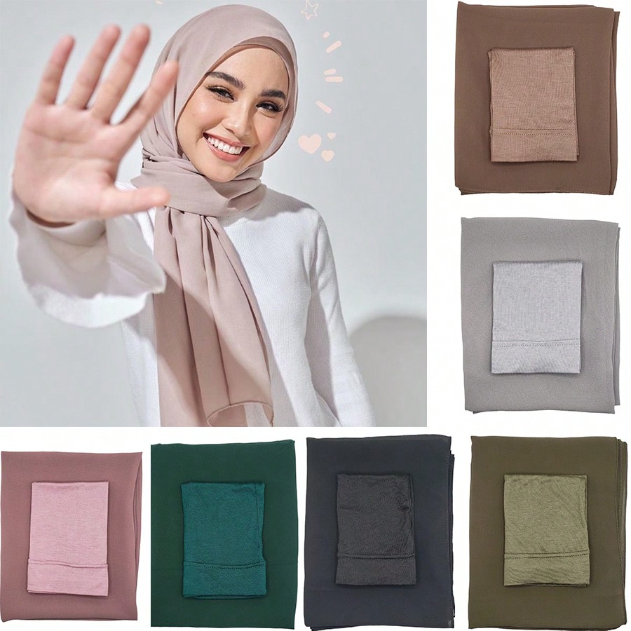 2Pcs/Set Women's Hijab Scarf A - Women Fashion Wear recension och pris
