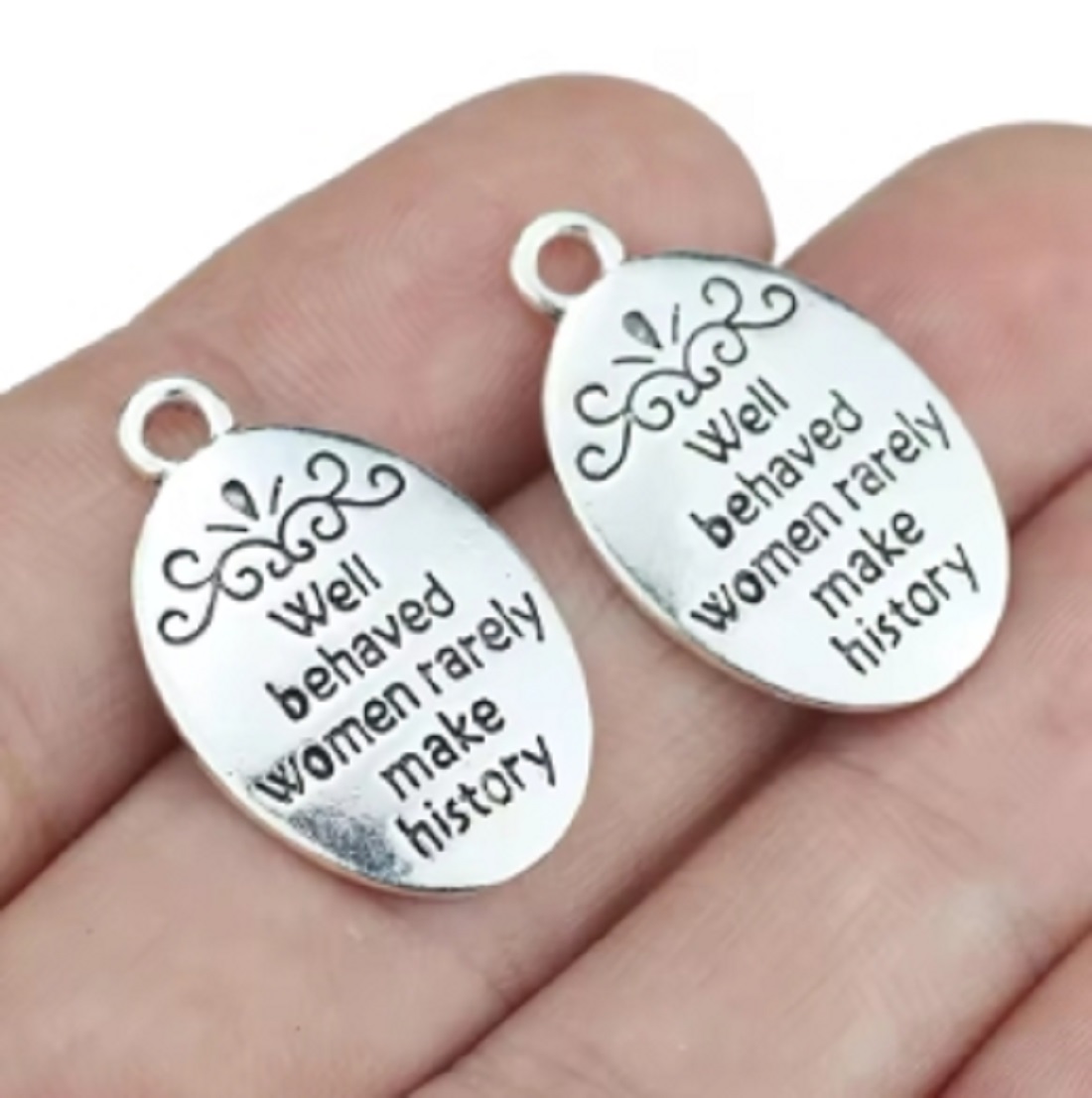 10 Pcs/Lot Oval Antique Silver - Women Fashion History recension och pris