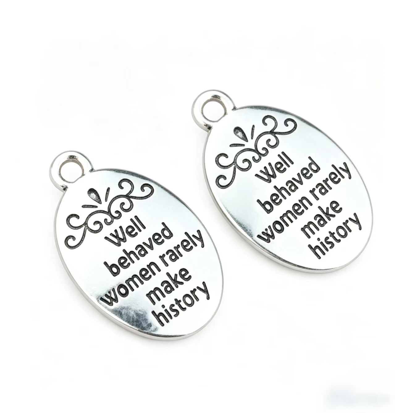 10 Pcs/Lot Oval Antique Silver - Women Fashion History recension och pris