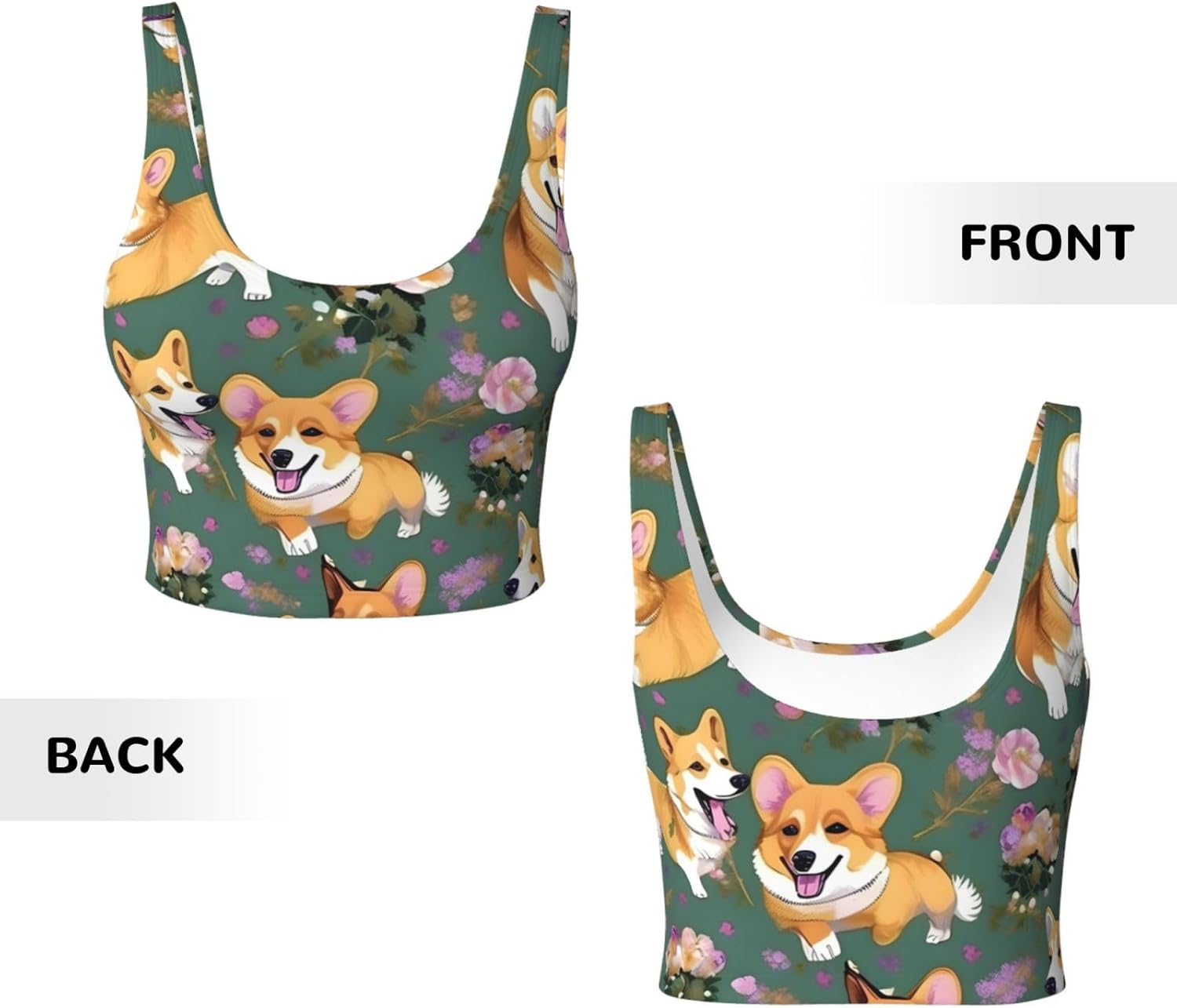 Corgi Floral Flowers Print Win - Women Fashion Vest recension och pris
