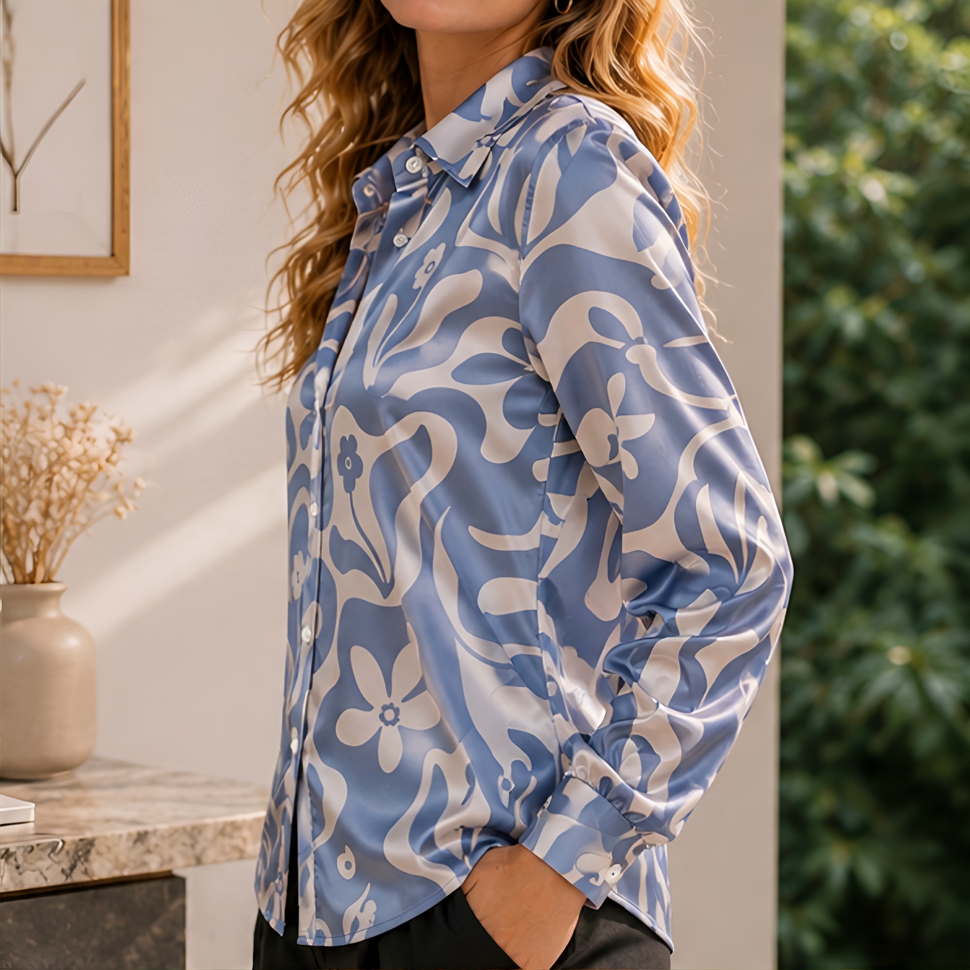 Women Green Satin Blouse White - Women Fashion Wear recension och pris
