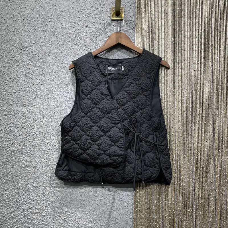 Vintage Women Lace-up V-neck S - Puffer Vest Fashion Women recension och pris