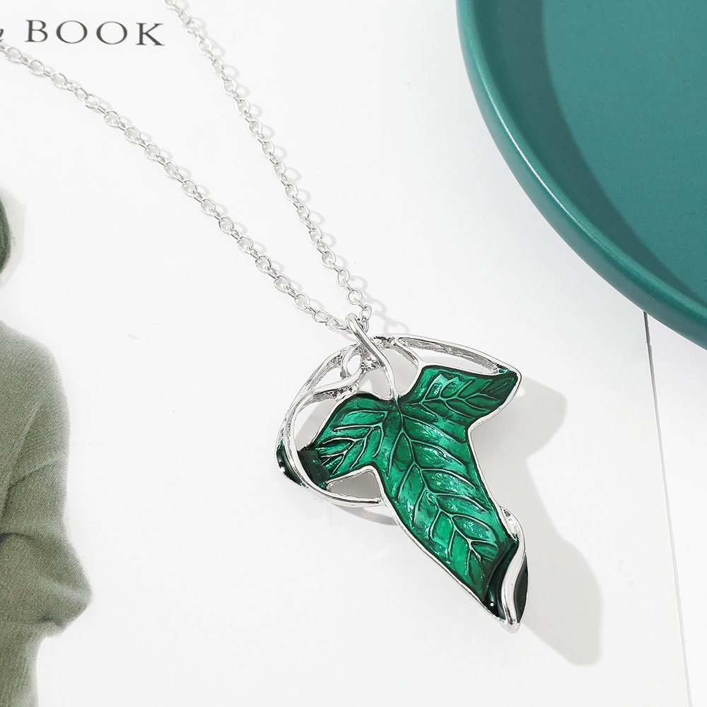 Vintage Green Leaf Pendant Nec - Women Fashion Necklace recension och pris