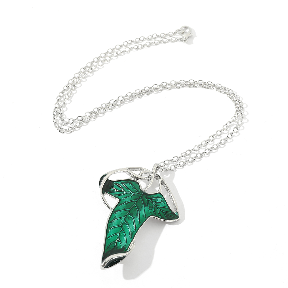 Vintage Green Leaf Pendant Nec - Women Fashion Necklace recension och pris