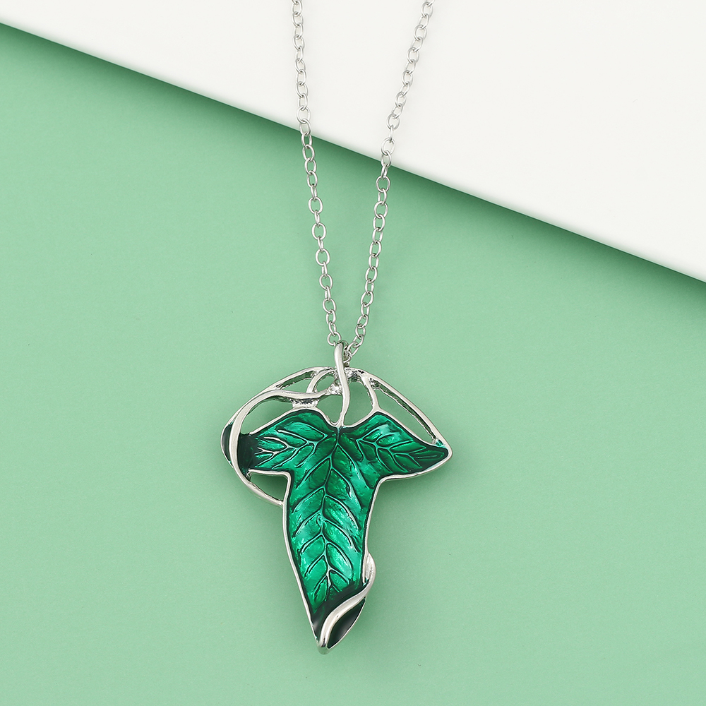 Vintage Green Leaf Pendant Nec - Women Fashion Necklace recension och pris