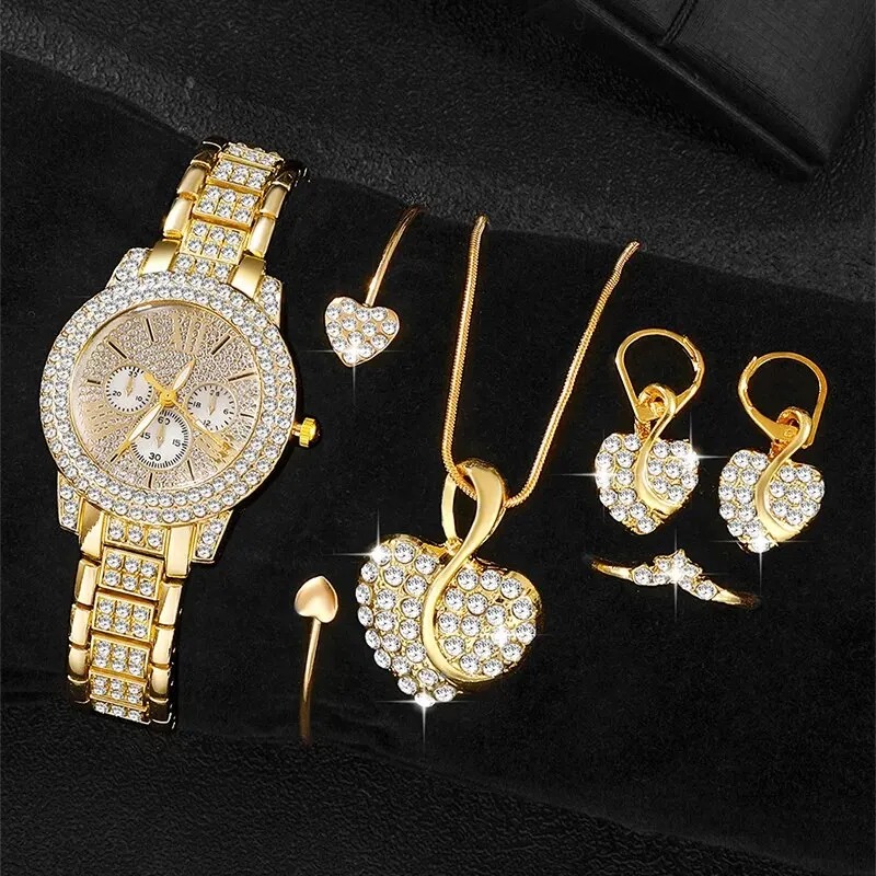 Women's Quartz Watch Gold Luxu - Women Fashion Necklace recension och pris