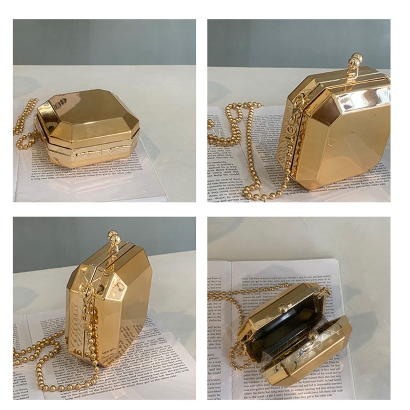 Mini Luxury Gold Party Evening - Women Fashion Handbags recension och pris