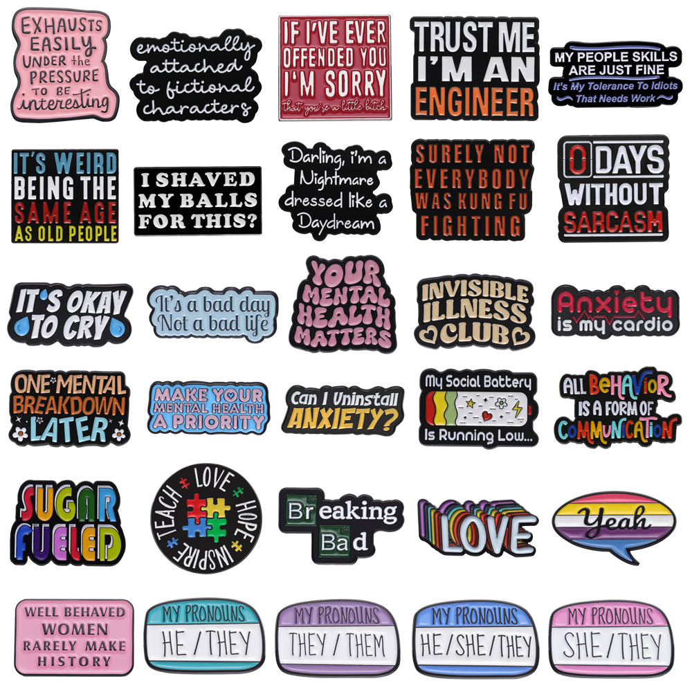 Cartoon Letter Metal Brooch Ra - Women Fashion History recension och pris