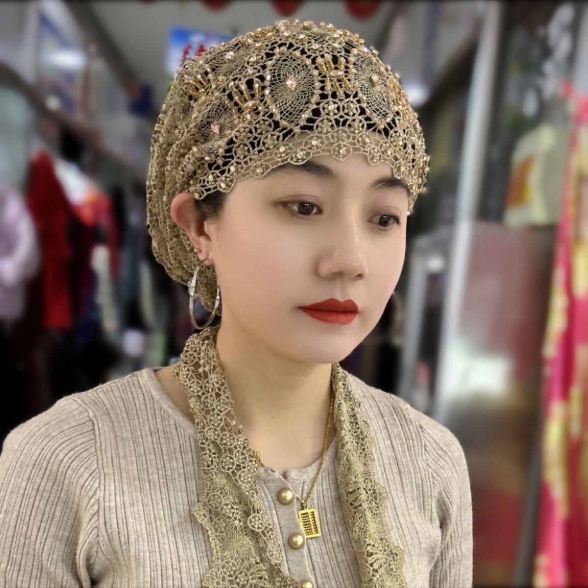 Muslim Hijabs Women Wedding De - Women'S Fashion Hats recension och pris