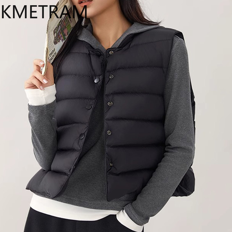 KMETRAM White Goose Down Vest  - Puffer Vest Fashion Women recension och pris