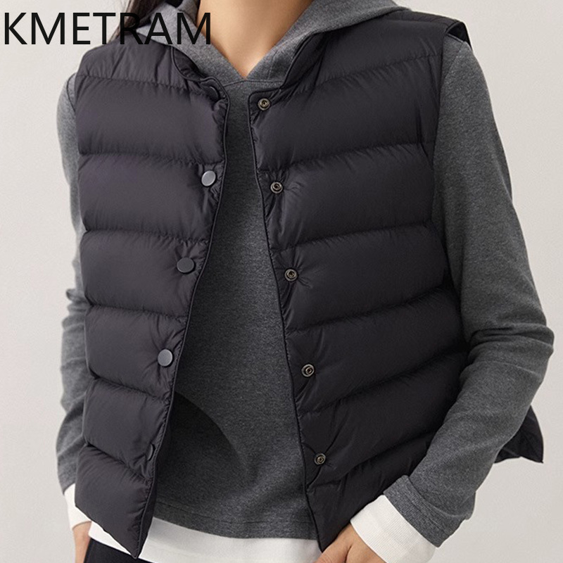 KMETRAM White Goose Down Vest  - Puffer Vest Fashion Women recension och pris