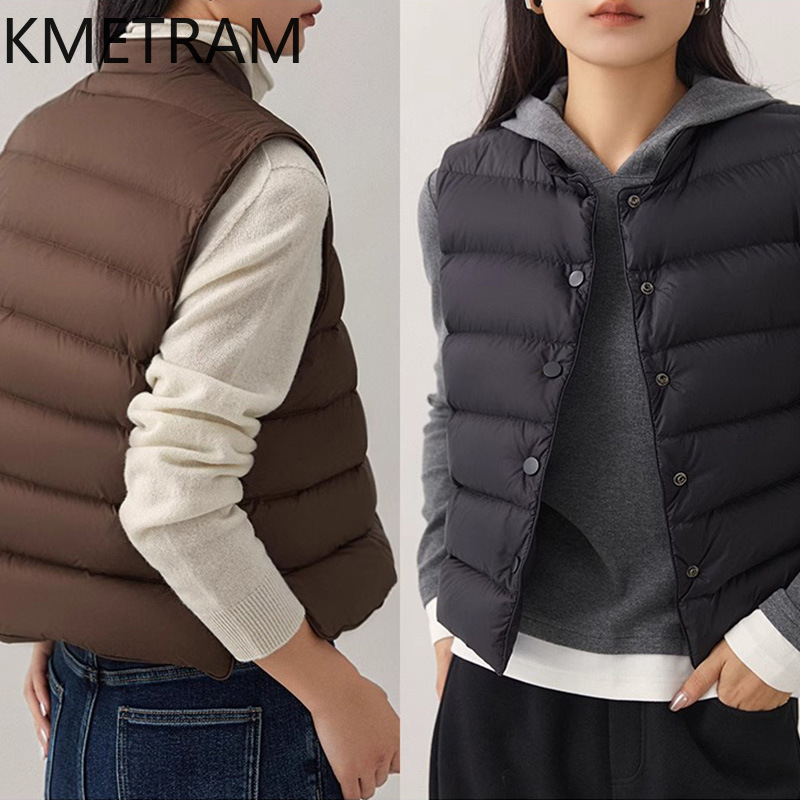 KMETRAM White Goose Down Vest  - Puffer Vest Fashion Women recension och pris