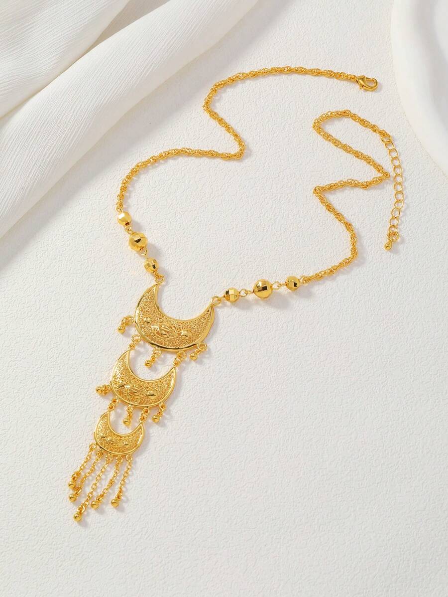 Elegant Gold-Tone Crescent Moo - Women'S Fashion Layering recension och pris