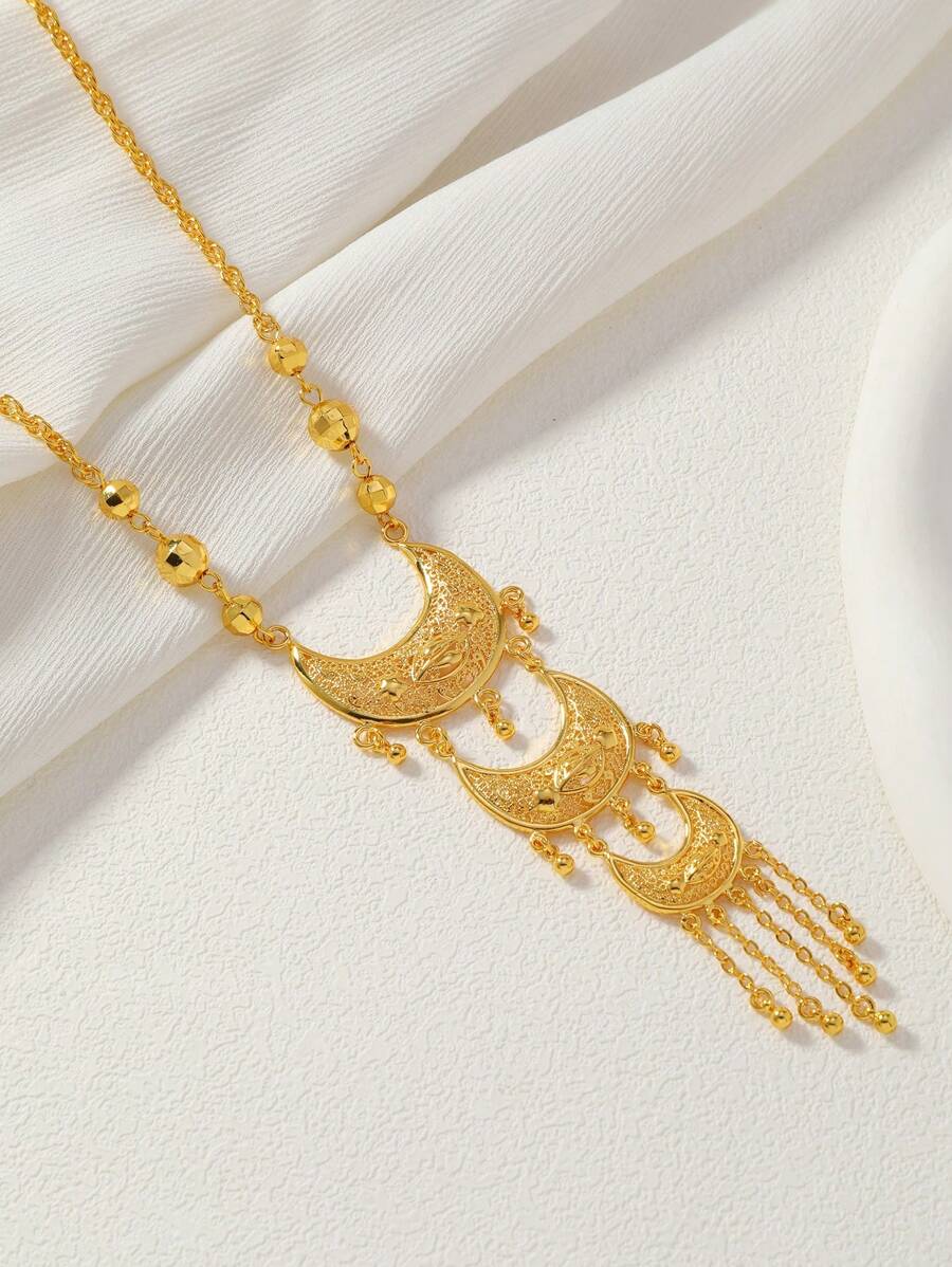 Elegant Gold-Tone Crescent Moo - Women'S Fashion Layering recension och pris