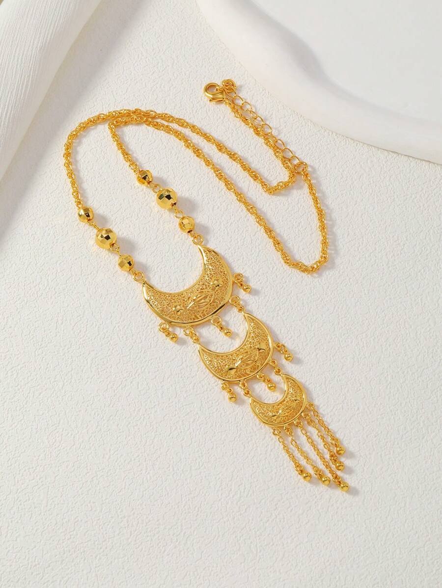 Elegant Gold-Tone Crescent Moo - Women'S Fashion Layering recension och pris