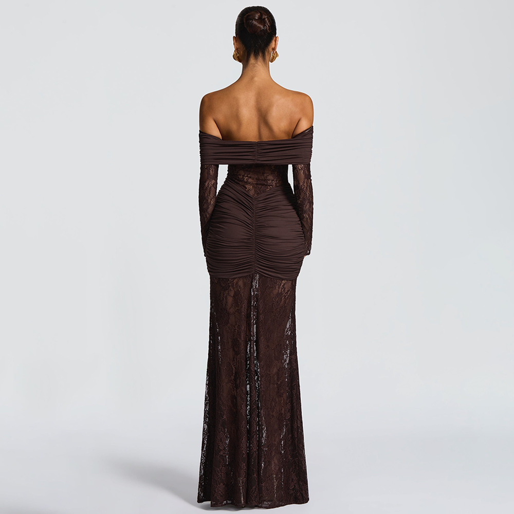 Dresses Off-shoulder Long Slee - Women Fashion Necklace recension och pris