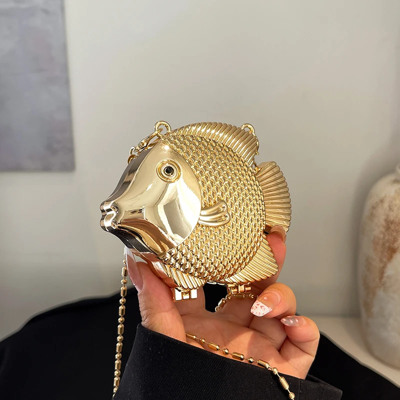 Cute Little Fish Shape Metal M - Women Fashion Handbags recension och pris