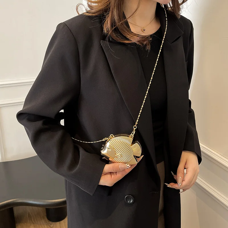 Cute Little Fish Shape Metal M - Women Fashion Handbags recension och pris