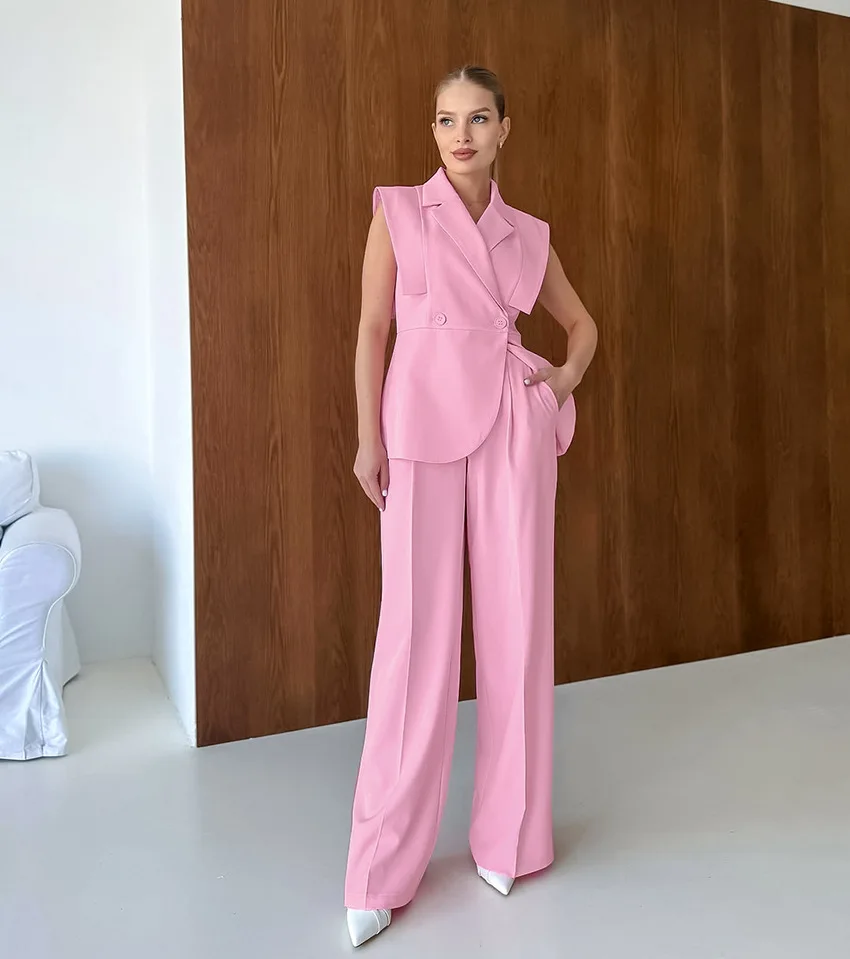 Pink Waistcoat Pants Suit Wome - Women'S Fashion Summer 2025 recension och pris