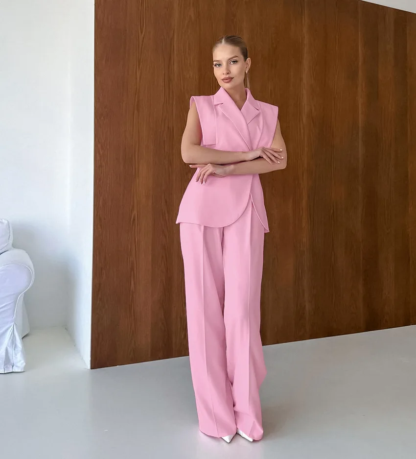 Pink Waistcoat Pants Suit Wome - Women'S Fashion Summer 2025 recension och pris