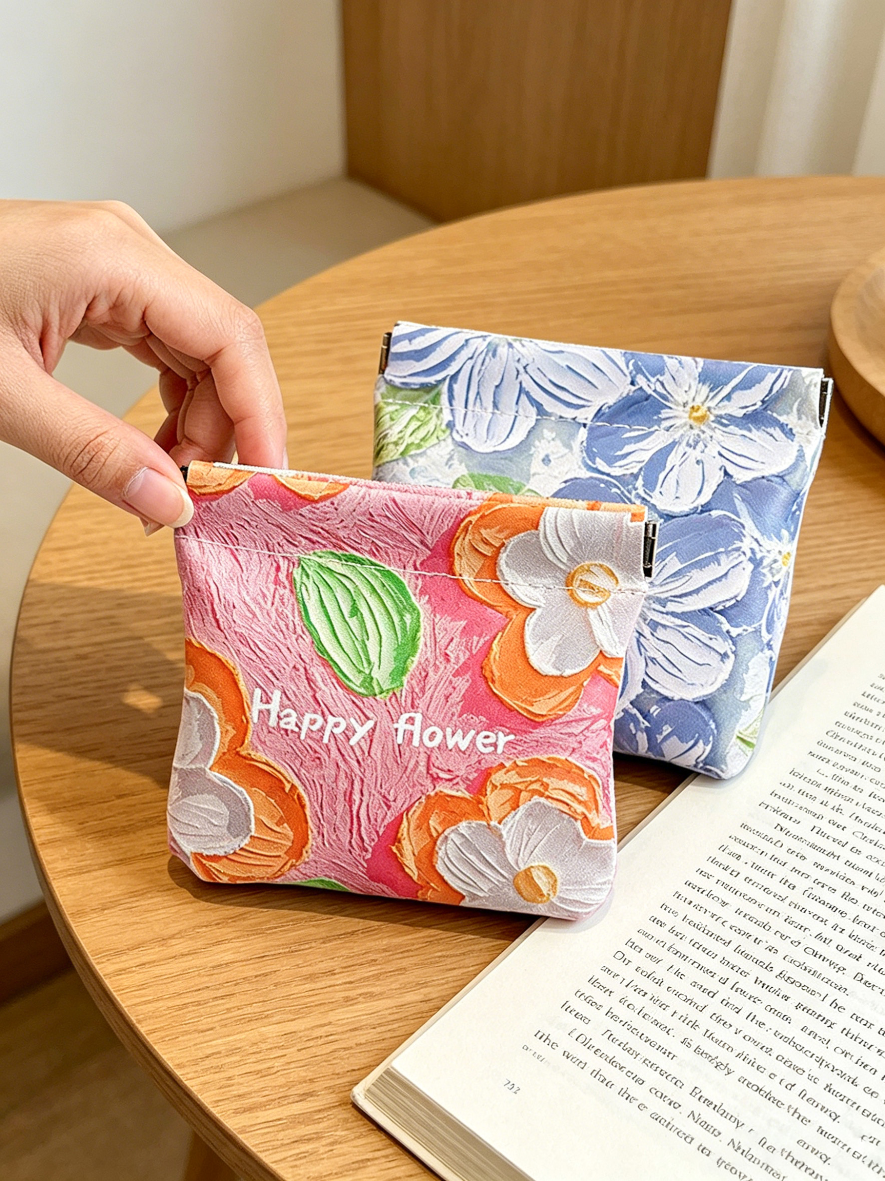 BUYLEMO Oil Painting Floral PU - Coin Purse Women recension och pris