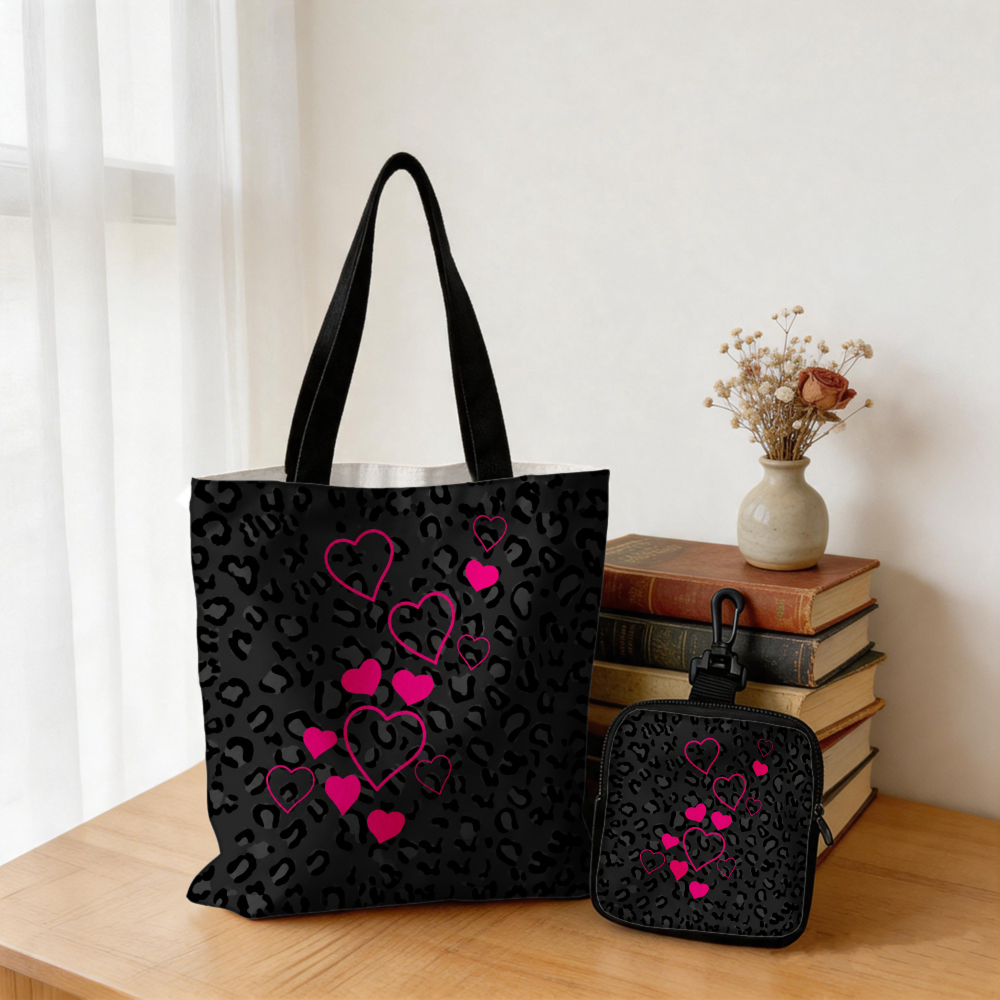 Black Leopard Print Pink Heart - Coin Purse Women recension och pris