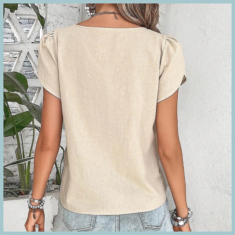 2024 Summer Vintage Solid Colo - Women Top Fashion recension och pris