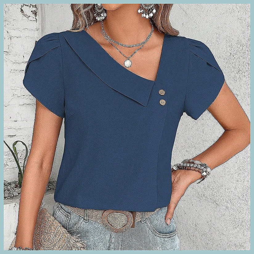 2024 Summer Vintage Solid Colo - Women Top Fashion recension och pris
